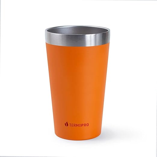 TERMOPRO Copo Térmico para Cerveja 473ml Laranja Menor preço em TERMOPRO Copo Térmico para Cerveja 473ml Laranja