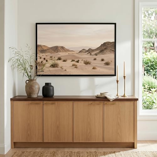 Image of Americanflat 22x34 Poster Frame with Polished Plexiglass - Streamline Collection - Thin Border Picture Frame for Wall Display - Hanging Hardware Included - Black