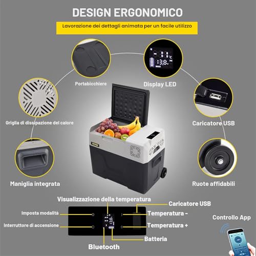 VEVOR Glacière Électrique Portable de 40 L Réfrigérateur de Voiture Mini Frigo Silencieux 220V avec Panneau Numérique -20 à 20℃ pour Maison, Voiture et Camping - 5