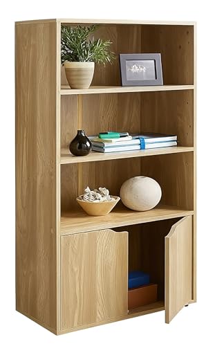 Oak 3-Shelf Bookcase â€“ Freestanding Wooden Storage Un