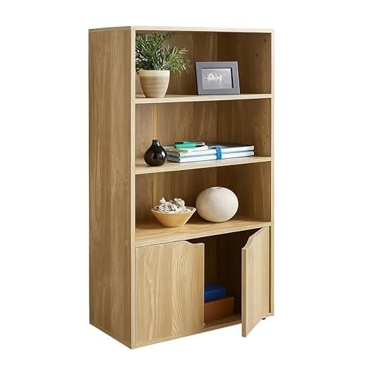 Oak 3-Shelf Bookcase – Freestanding Wooden Storage Unit 120 × 58 × 29 cm | Compact Bookshelf for Living Room Office Bedroom | Easy Assembly & Anti-Tip Kit