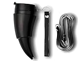 RODBIRQ horn mug | goat mug | New 230ml goat horn coffee cup | stainless steel inner vacuum flask | travel coffee cup | reusable with lid | adult overflow prevention (black)