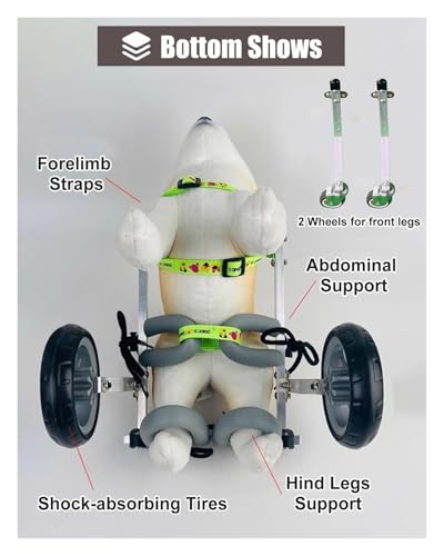 Fauteuil Roulant réglable Taille S pour Petits Chiens à 4 Roues