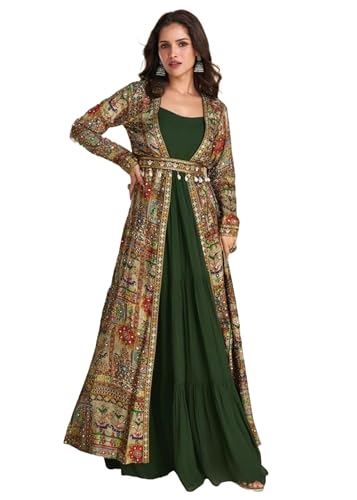 Tissu Georgette indien brodé main : costume fluide sans pli 15306