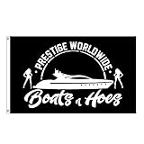 Prestige Worldwide Flag Boats & Hoes Banner Flag With Two Yellow Buttonholes for Bar Beer House College Dorm Room Man Cave Tailgates and Parties