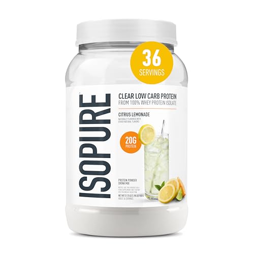 Image of Isopure Clear Whey Isolate Protein Powder, Lactose Free, Gluten Free, Naturally Flavored, Pineapple Orange Banana, 20g Protein Per Serving, 1.9 Lb, 36 Servings (Packaging May Vary)