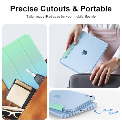 Fintie Hülle für iPad (A16) 11. Generation/iPad 10. Gen, Meeres Ombre – Ansicht 6