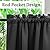 Yancorp Black Blackout Curtain Thermal Insulated Window Treatment 63 Inches Long for Bedroom or Living Room (Single Panel), 34 in x 63 in, Black
