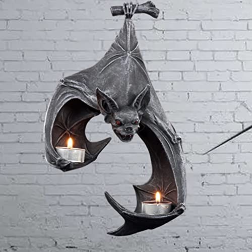 Bat Wall Tealight Holder, Wall Sconce Candle Holder, Rustic Wall Decor Sculpture Hanging Decor, Halloween Candleholder For Living Room, Bedroom A #TOP5