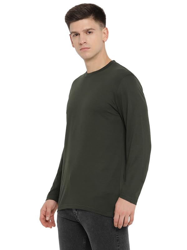 Image of AMERICAN CREW 100% Supima Cotton Round Neck Full Sleeve T-Shirt for Men