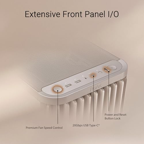 Image of ProArt PA401 Wood Edition Beige Mesh-Panel ATX case, GPU Support for up to 315mm in Length, 240mm Radiator Support, Pre-Installed 160mm Fans, Power and Reset Button Lock, Detachable PSU Bracket