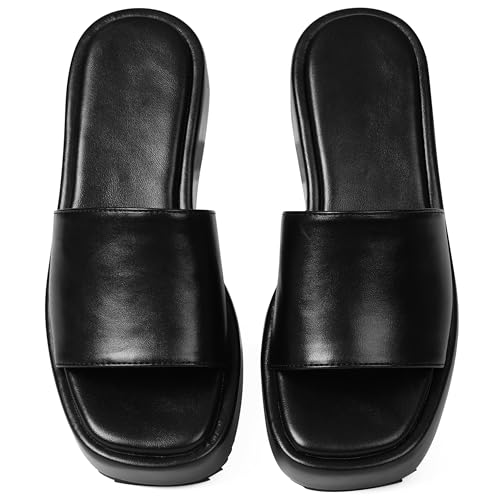 Oiamenne Platform Sandals Women Comfortable Open Toe Wedge Sandals Slip On Platform Slides for Women Padded Summer Casual Beach Shoes3