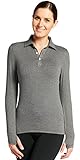 Solbari UPF 50+ Women's Long Sleeve Polo Fitness Shirt - X-Small - Dark...