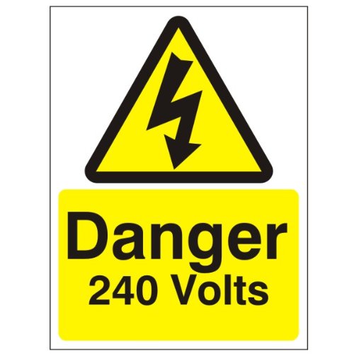 Uk Safety Store Danger 240 Volts Sign 150Mm X 200Mm - Rigid Plastic