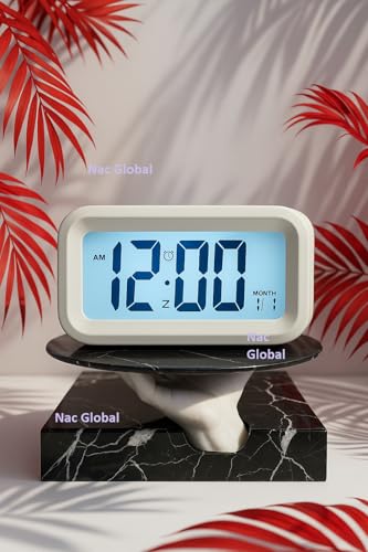 Image of Nac Global Digital Alarm Clock with Large LED Display, Snooze & Night Light, Temperature Display, Calendar, Table Clock for Home & Office
