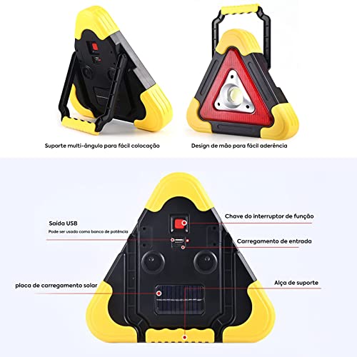 Lâmpada De Alarme Triangular Com Luz De Advertência Balança Portátil Para Carro/Emergência/Estrada/S