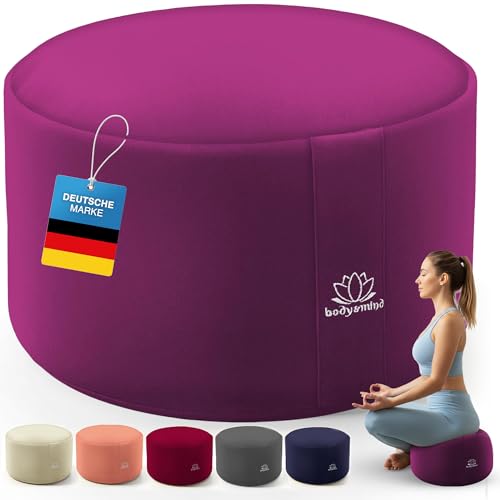 Body & Mind® Coussin de Méditation Yoga - Hauteur 19 cm, Housse Lavable