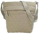 La borsa è realizzata in nylon idrorepellente e resistente. Il materiale è trapuntato e imbottito, offrendo una leggera ammortizzazione. Il fondo della borsa è rinforzato per proteggere il contenuto quando viene appoggiata.