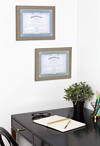 Designovation Kieva Solid Wood Document Frames, Distressed Gray 8.5X11, Pack Of 6 #TOP6