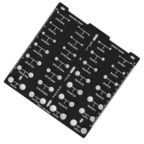 Misuratore di filettatura per l'identificazione della vite del dado con 14 identificatori di filettatura standard e 14 metriche