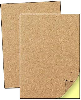50 sheets - A4 Kraft Brown Sticker Paper Label Sheets, Laser/Inkjet Printing