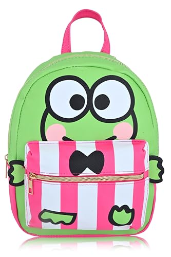 Fast Forward Mochila Sanrio Hello Kitty and Friends para mulheres, homens, unissex | Mini mochila fofa de couro PU 25,4 cm, Keroppi, P