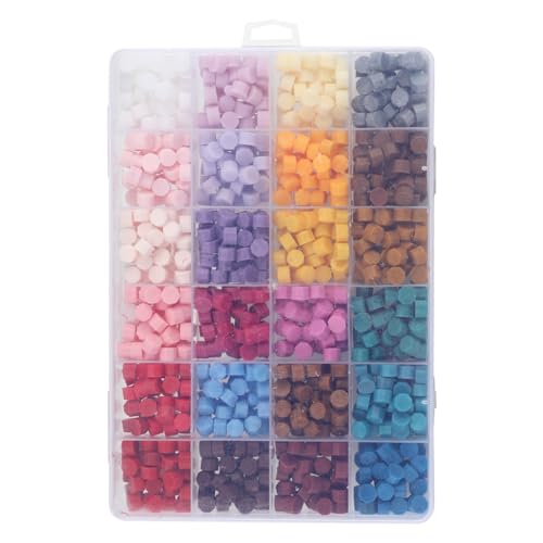 330 Pcs 24 Colors Macaron Sealing Wax Beads Set, Premium Octagon Wax Seal Kit Personalised Easy-Melt Non-toxic Wax Seal Stamp for Invitations Envelopes Craft Projects Wedding Holidays & Gift Sealing