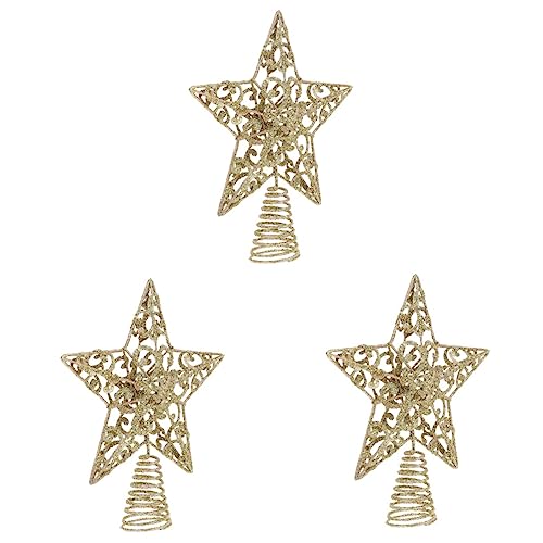 Abaodam 3 estrellas de hierro para decoración de árbol de Navidad 2