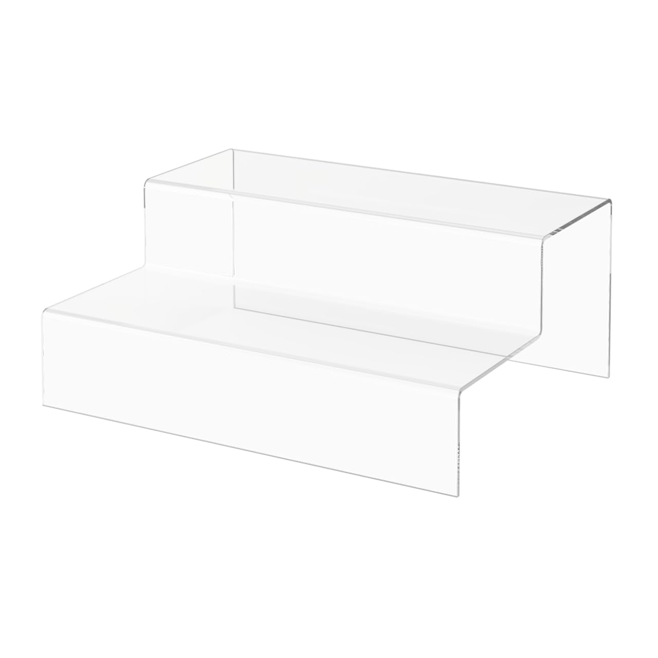 Marketing Holders Acrylic Display Riser Merchandise Showcase Clear Plexiglass 2 Tier 12" x 9" x 5" Stair Style Countertop Platform Stand for Retail Shops and Boutiques