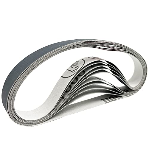 10 Pcs 1/2 x 12 inches 1000 Grit Replacement Sharpening Belt Kit for Official Work Sharp Knife & Tool Sharpener (WSKTS & WSKTS-KT/Mk.1 & Mk.2)