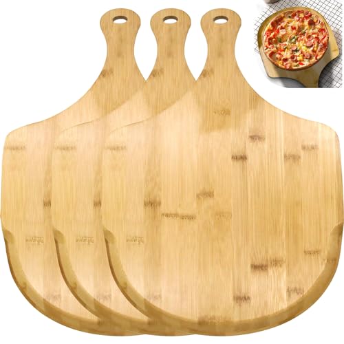 ZOENHOU 12 Inch Bamboo Pizza Peel 3 Pack