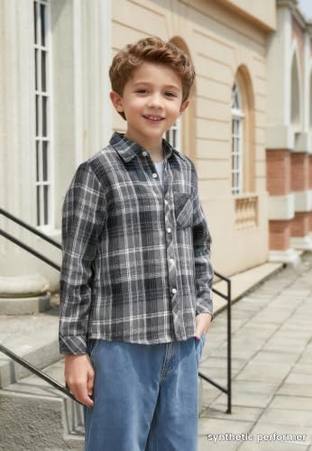 Image of Betusline Boy and Men Button Down Plaid Shirt | Soft,Breathable and Comfortable Fabric
