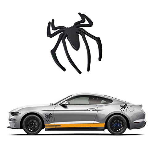 Image of 1PC Car 3D Logo Metal Spider Shape Stickers Chrome Badge Auto Emblem Self Adhesive Decal Sticker Styling Motorcycle Decoration Accessories, Gold,Silver