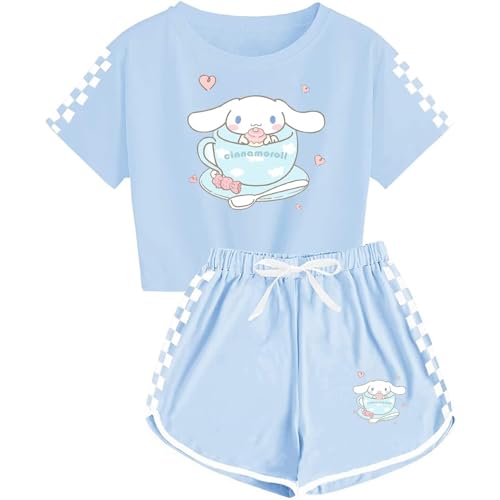 rodasue NIKKHO Unisex Cartoon Shirts And Shorts Set Soft Fabric Short Sleeve Set For Indoor/Outdoor/Travel C-S (Cotton, M)