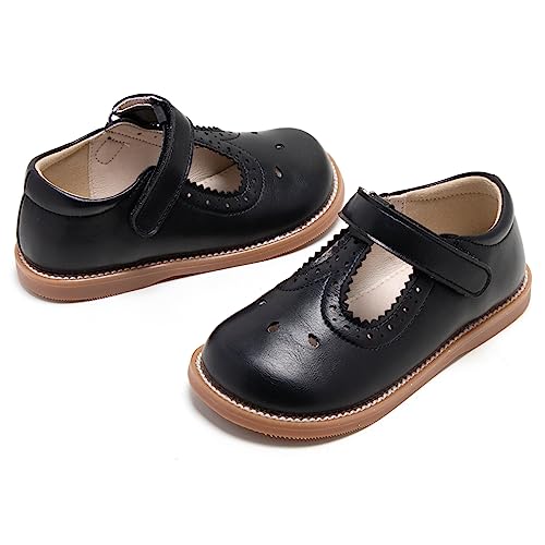 Image of GINFIVE Toddler Girls Dress Shoes Little Kids Flats School Mary Janes Shoes