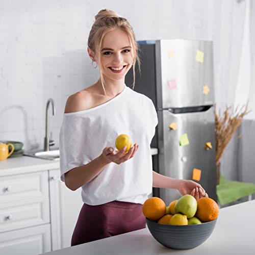 Hausfelder Set di 3 ciotole da 3,3 litri, ciotola da portata per snack, insalatiera plastica grande, infrangibile, ciotole per patatine, senza BPA, colore: antracite - immagine 4