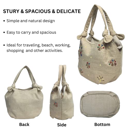 Bolso Bordado Vintage para Mujer Tote con Cierre miniatura 6