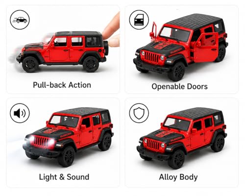 Image of Amisha Gift Gallery Car Toy for Kids Queens 70 Toy Model Fiat Openable Doors & Pull Back Action (Rubicon)