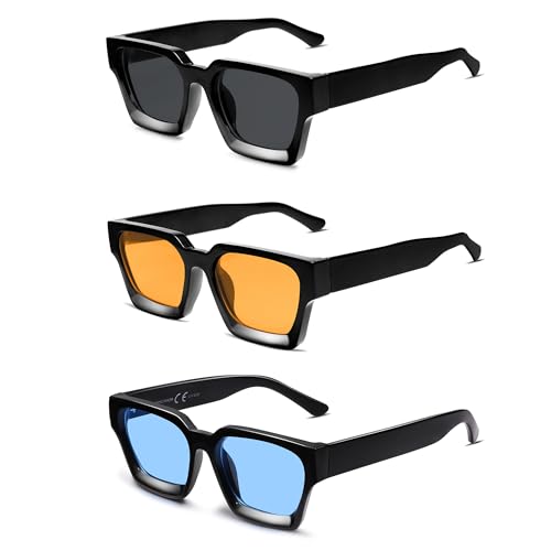VANLINKER Thick Square Polarized Sunglasses for Men Women Retro Chunky