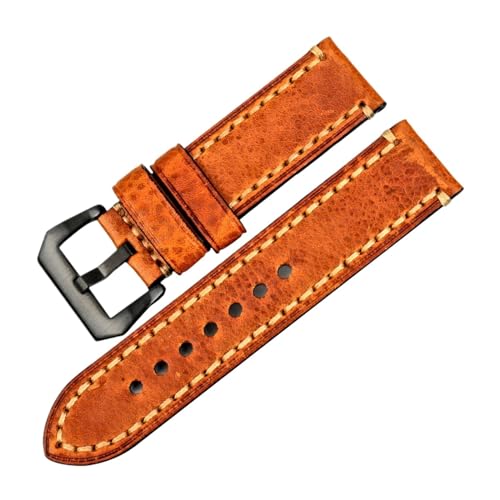 Bracelet montre Fossil premium 22mm en cuir par HMFANG noir