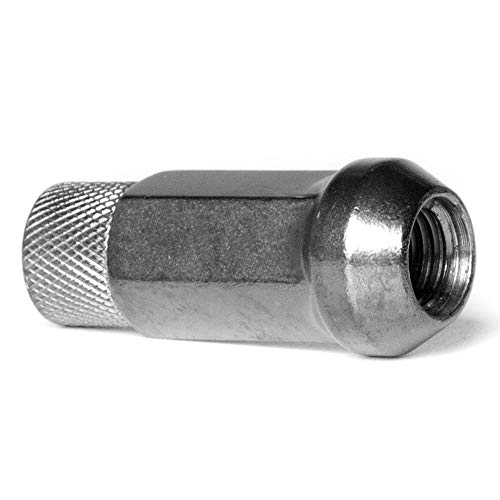 Image of Circuit Performance Forged Steel Extended Open End Hex Lug Nut for Aftermarket Wheels: 12x1.25 Hyper Black - 20 Piece Set + Tool