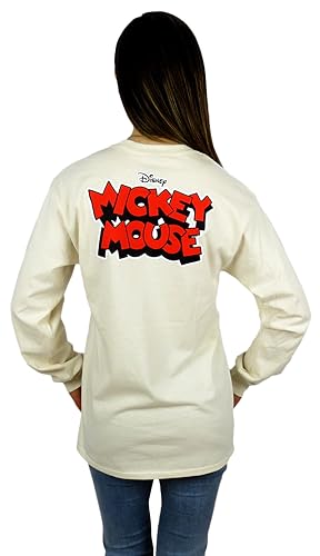 Image of Disney Mickey Mouse Long Sleeve Tee (US, Alpha, Small, Regular, Regular, Retro Natural)