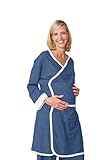 Modern Luxe Hospital/Maternity Nursing Gown, All Cotton/Sizes/Purposes 3 Colors Steel Blue