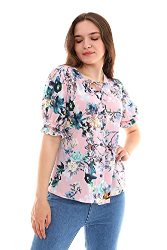 Preisvergleich Produktbild T-Shirt Damen Oberteil Tunika Bluse 41201 Rosa 42