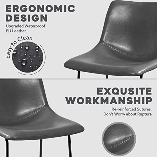Image of Waleaf 30 Inch Counter Height Bar Stools Set of 2, Faux Leather Bar Chairs