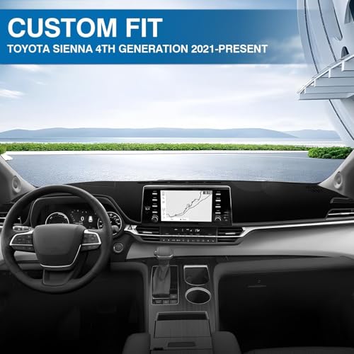 image for KUST Black Dash Cover for Toyota Sienna 2021-2024 2025 2026 (with HUD)
