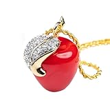 Kenneth Jay Lane Colgante de manzana roja para mujer con detalles de pavé de cristal