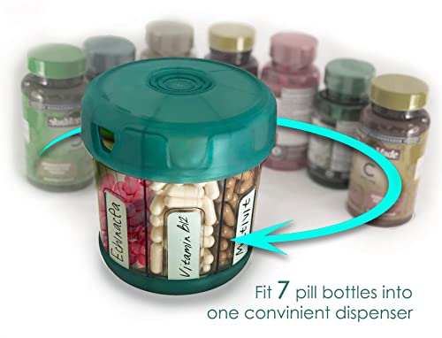 Extra Large Supplement Organizer, Vitamin Organizer With Xl 7 Large Compartments, Tpu Soft Lid Easy To Load And To Use Pill Dispenser, 1 Month Jumbo Vitamin Holder Medicine Organizer Storage #TOP5