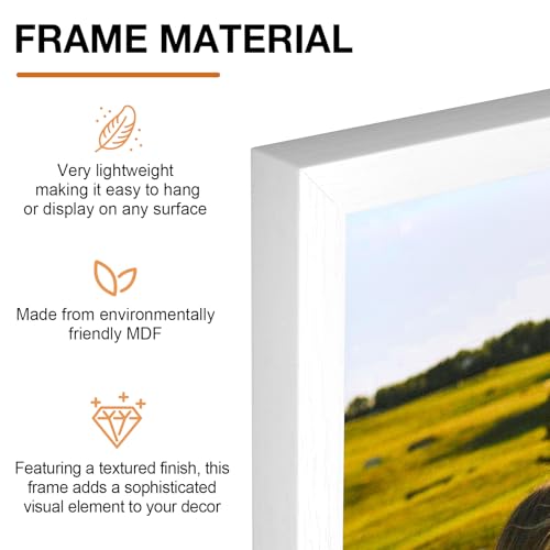 FamiPrts 4Pack A4 Frame, Wooden A4 Picture Frames, Versatile White A4 Frame, Dual Orientation (Landscape/Portrait), Includes Stand & Wall Hooks - Wall Mount or Tabletop for Home, Office, Gallery - Cosy Home Interiors FamiPrts 4Pack A4 Frame, Wooden A4 Picture Frames, Versatile White A4 Frame, Dual Orientation (Landscape/Portrait), Includes Stand & Wall Hooks - Wall Mount or Tabletop for Home, Office, Gallery - Image 5