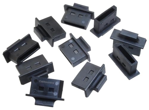 CablesOnline 10-Pack DisplayPort Male Dust Cover Port Protectors Black, CV-P01-10